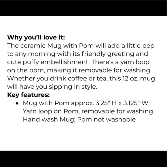 Sip Mug with Pom - Picture 2 of 4